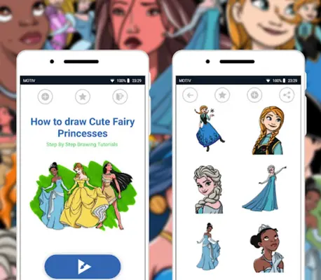 Draw Princesses android App screenshot 1